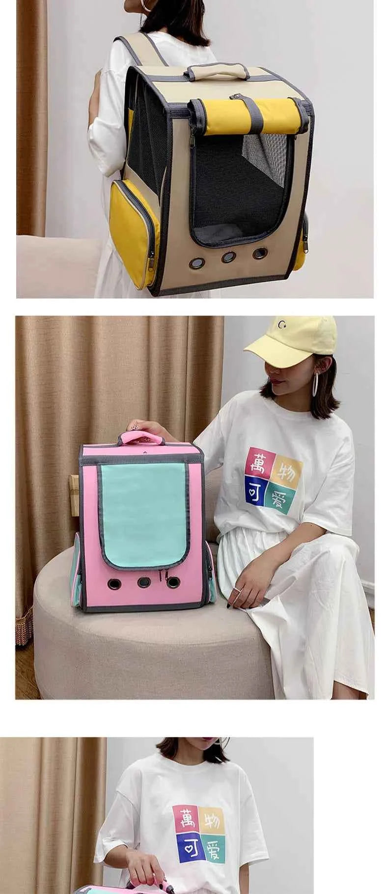 Breathable Pet Carrier Backpack for Cat and Dog, Astronaut Space Capsule, Window Transport Carrying Bag, High Quality