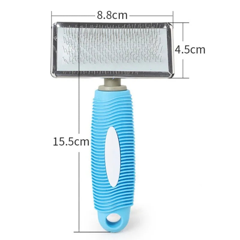 Cat Comb Silicone Cat Brush Massage Pet Hair Remover Stainless Steel Combs for Cats Pet Grooming Comfortable Handle Dog Brush