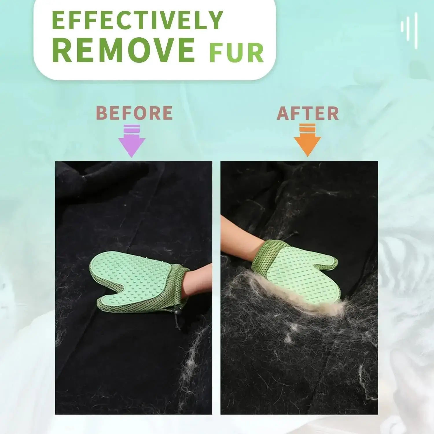 1pc 2 In 1 Cat Hair Glove & Pet Fur Remover Glove, Dog Grooming Glove Brush For Shedding, Pet Hair Remover Mitt For Cleaner
