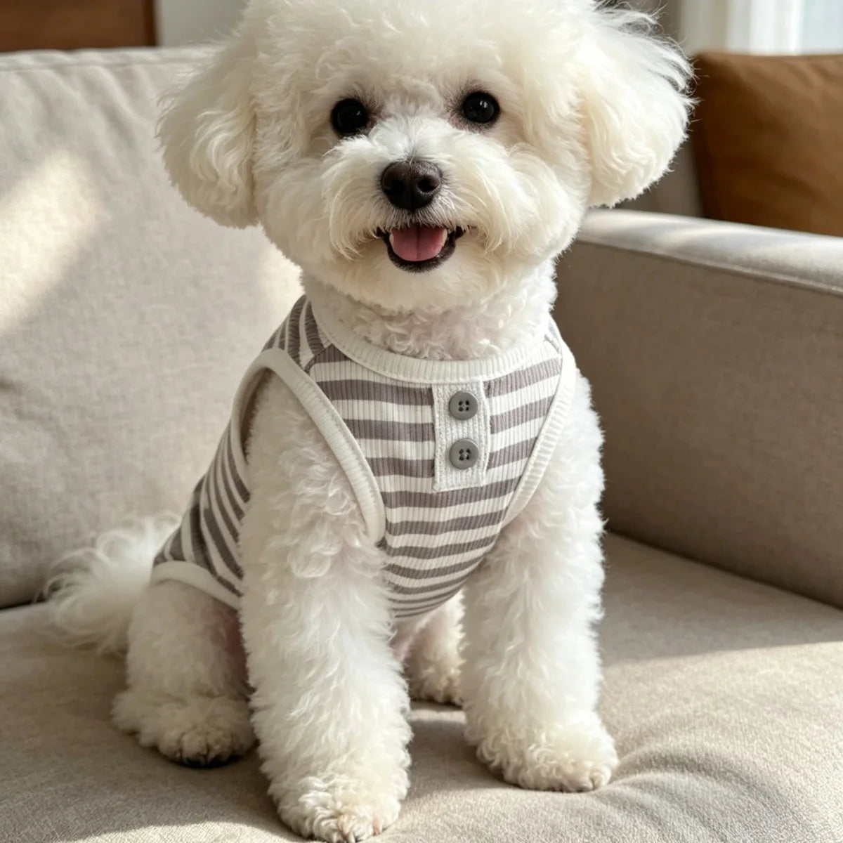 Pet Dog Vest Summer Cool Dog Shirt Cute Striped Puppy Clothes Breathable Cat Vest Bulldog Chihuahua Dog Clothes Pet Shirt
