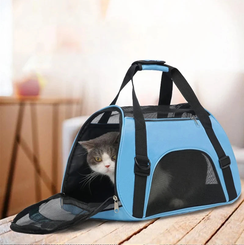 Cat Bags Portable Dog Carrier Bag Mesh Breathable Foldable Cats Carrier Bag Travel Breathable Transport Handbag - Play Paws Toys