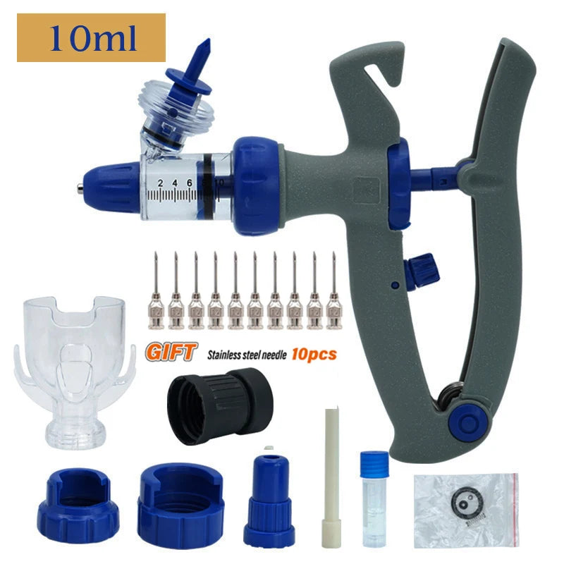 1ml/2ml /5ml Automatic Veterinary Continuous Syringe Animal Injection Adjustable Vaccine for livestock Pig Cattle Sheep