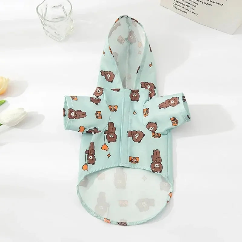 Dog Raincoat Summer Fashion Short Sleeve Dog Waterproof Clothes Puppy Coat Dog Raincoat Outdoor Coat Bichon Schnauzer Welsh