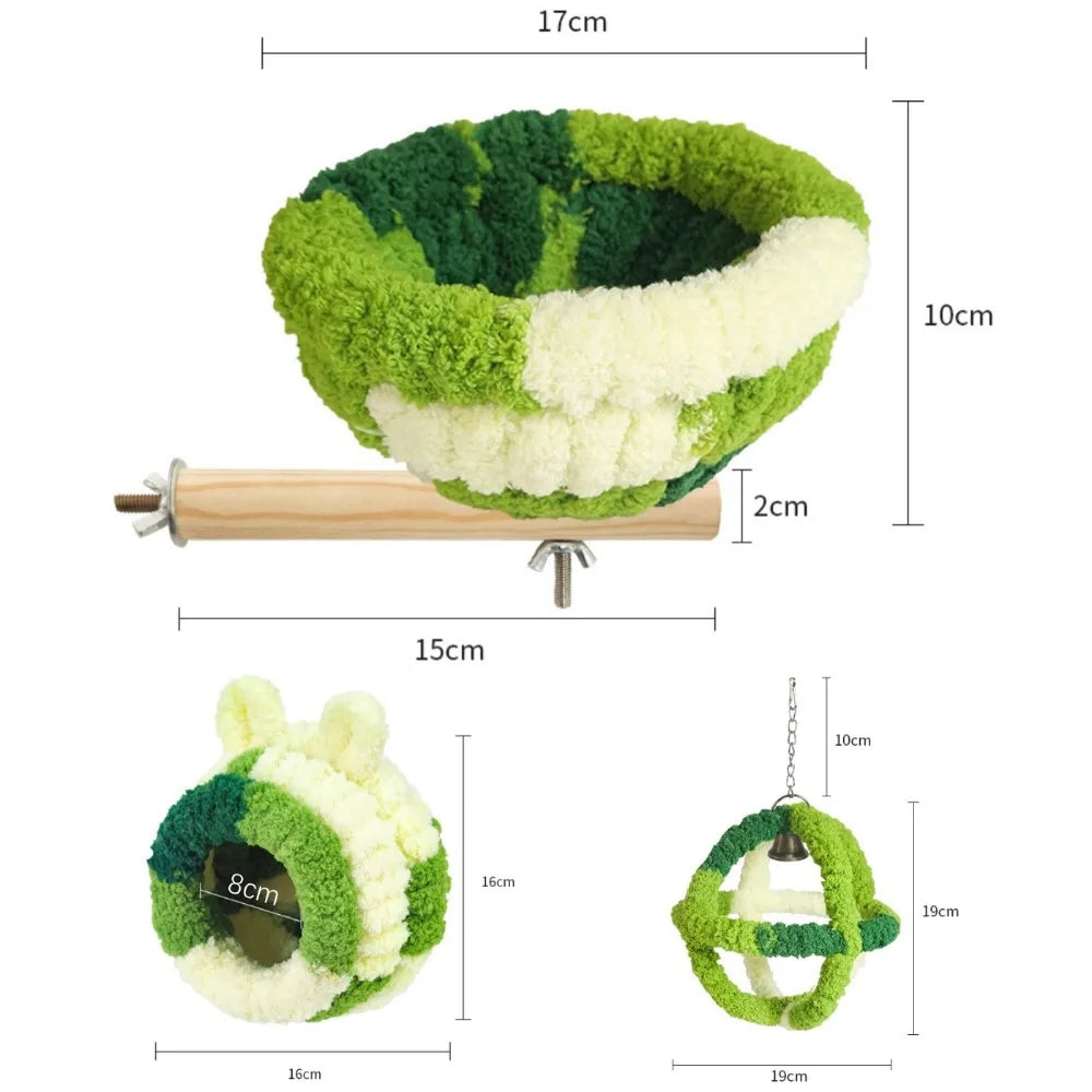 New Warm Winter Bird Nest Colorful Hanging Parrot Hideaway Bird Cage Accessories Small Pet House for Hummingbird