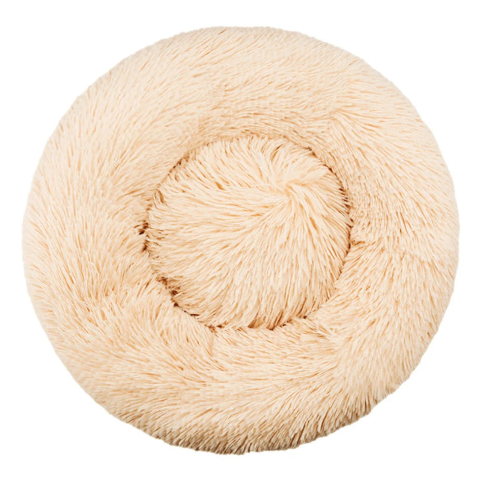 40-90cm Small Cat Bed Long Plush Dog House Round Large Dog Bed for Medium Dog House Super Soft Winter Warm Sleeping Nest