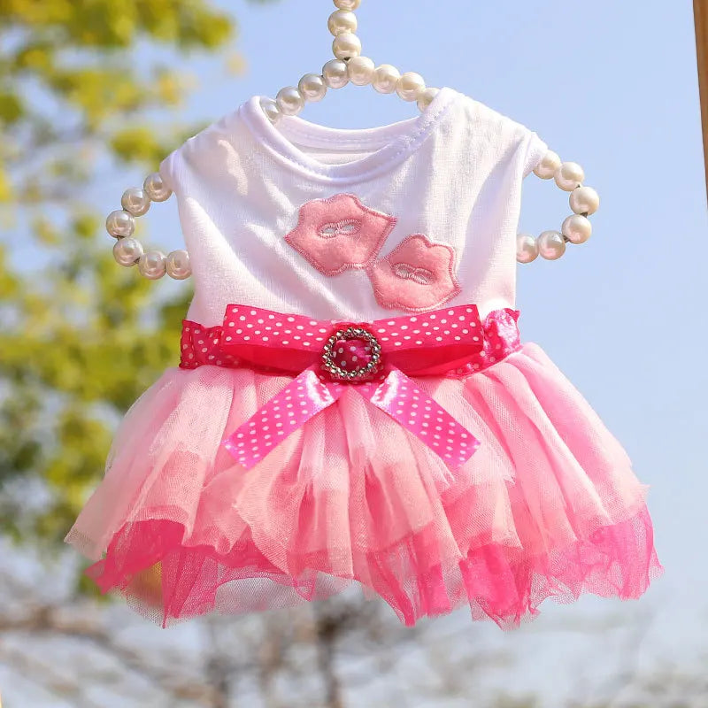Puppy Summer Dress Dog Cat Lace Skirt Pet Clothing Chihuahua Stripe Skirt Cat Princess Apparel Cute Puppy Clothe Dog Accessories