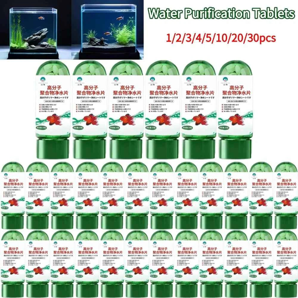 Water Purification Tablets Fish Bowl Water Cleaning Odor Remover Effective Algae Repellent Agent Safe Environment for Your Fish