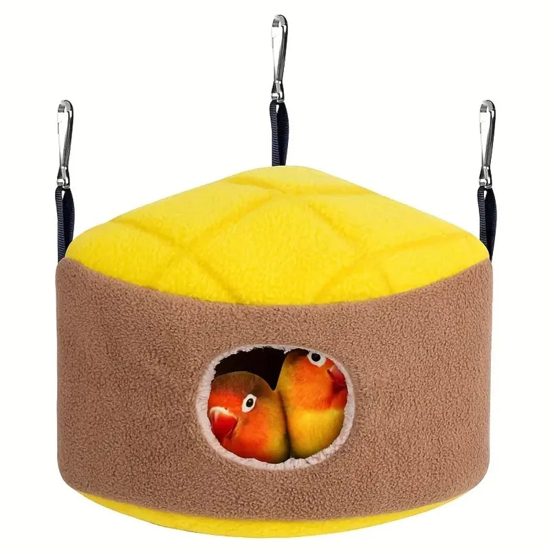 Warm Bird Nest Winter House Snuggle Hut Hanging Hammock Cage Accessories Plush Hideaway for Gerbil Small Parrot Parakeet Cockati