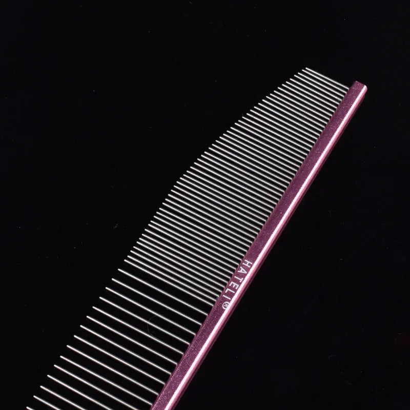 Pet Pink Comb Cat Dog Professional Stainless Steel Grooming Comb Dense Sparse Teeth Dog Cat Cleaning Brush Hair Reemoval Comb