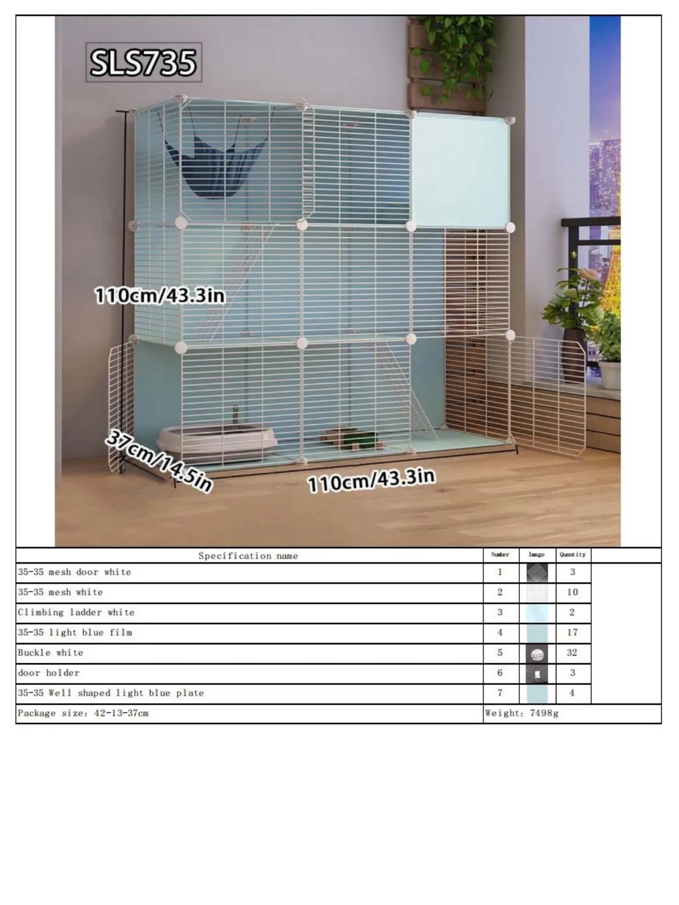 Cat Cage for Home Use, Indoor Free Space Cat House, Cat Shelter, Cat Nest, Pet Cage, Three-Story Small Cat Villa - Play Paws Toys