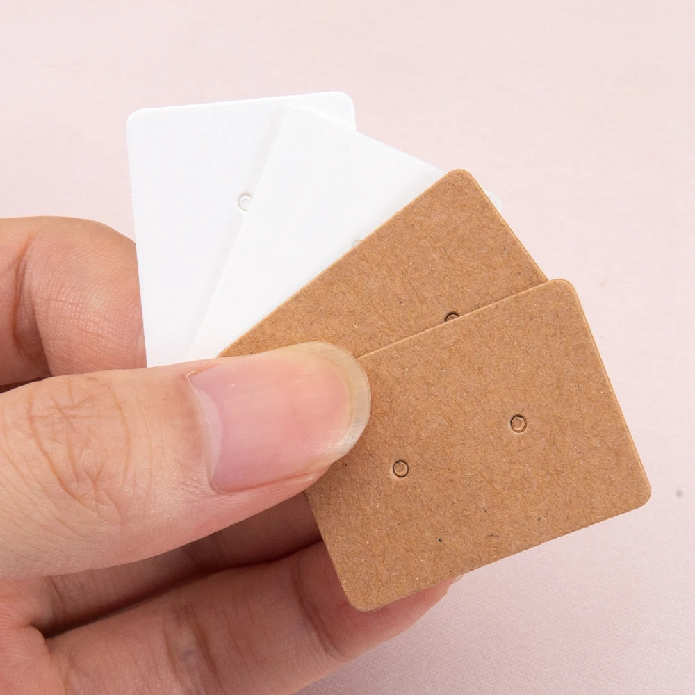 50/100pcs 3.5x2.5cm Earring Display Cards Kraft Paper Cards for Women Handmade Jewelry Earring Studs Packaging Retail Price Tags