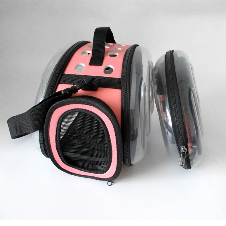 Pet Shoulder Bag Cat Carrier Outdoor Travel Breathable Handbag Puppy & Kitten Capsule Transparent Portable Shoulder Strap Bag - Play Paws Toys