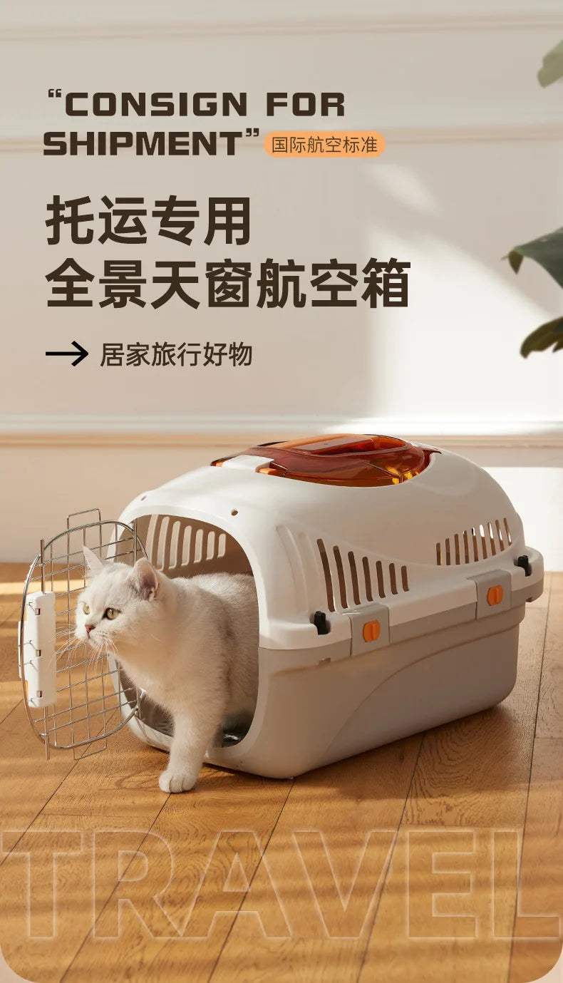 New pet aviation case, convenient, breathable, suitable for outdoor travel, cage for cats and dogs, and pet only - Play Paws Toys