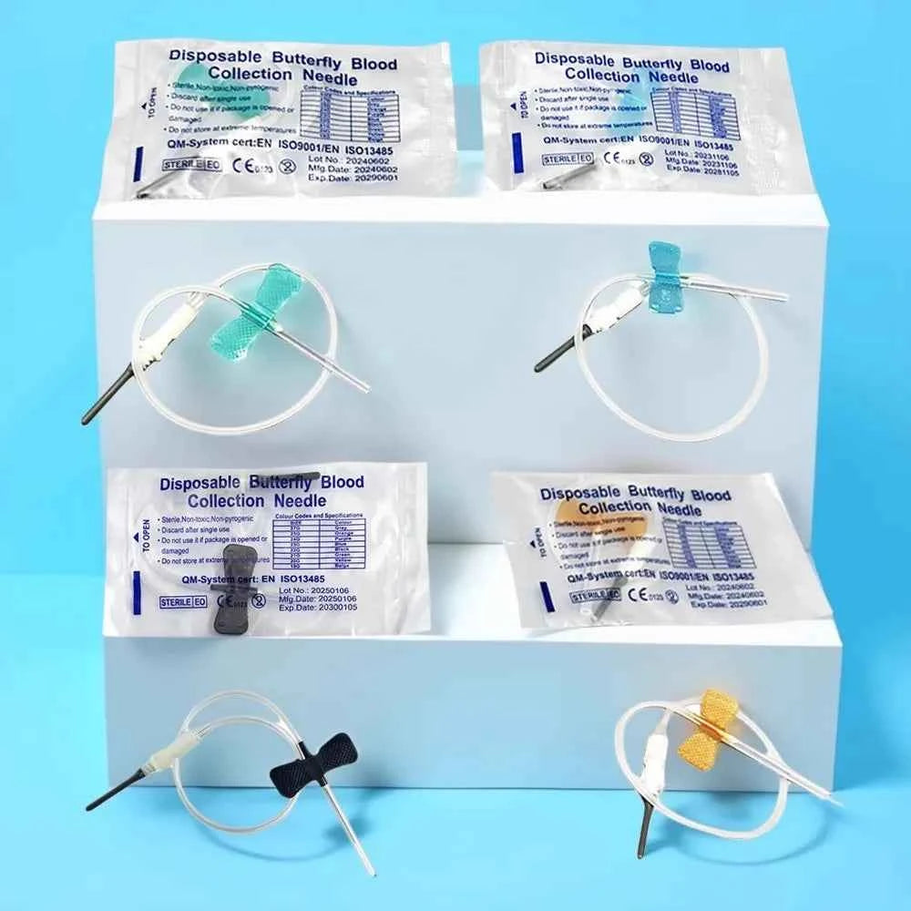 100PCS/lot Disposable Butterfly Blood Collection Needle double wing type Blood Collection Needle Pet Care Room Cat Dogs Animal