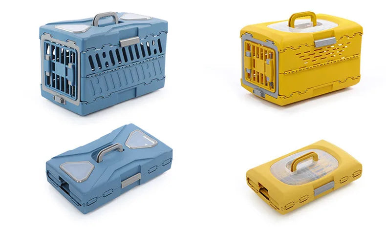 Pet Supplies Car Portable Cat Cage Portable Foldable Flight Case Breathable Kennel For Outing Pet Check-in Box - Play Paws Toys