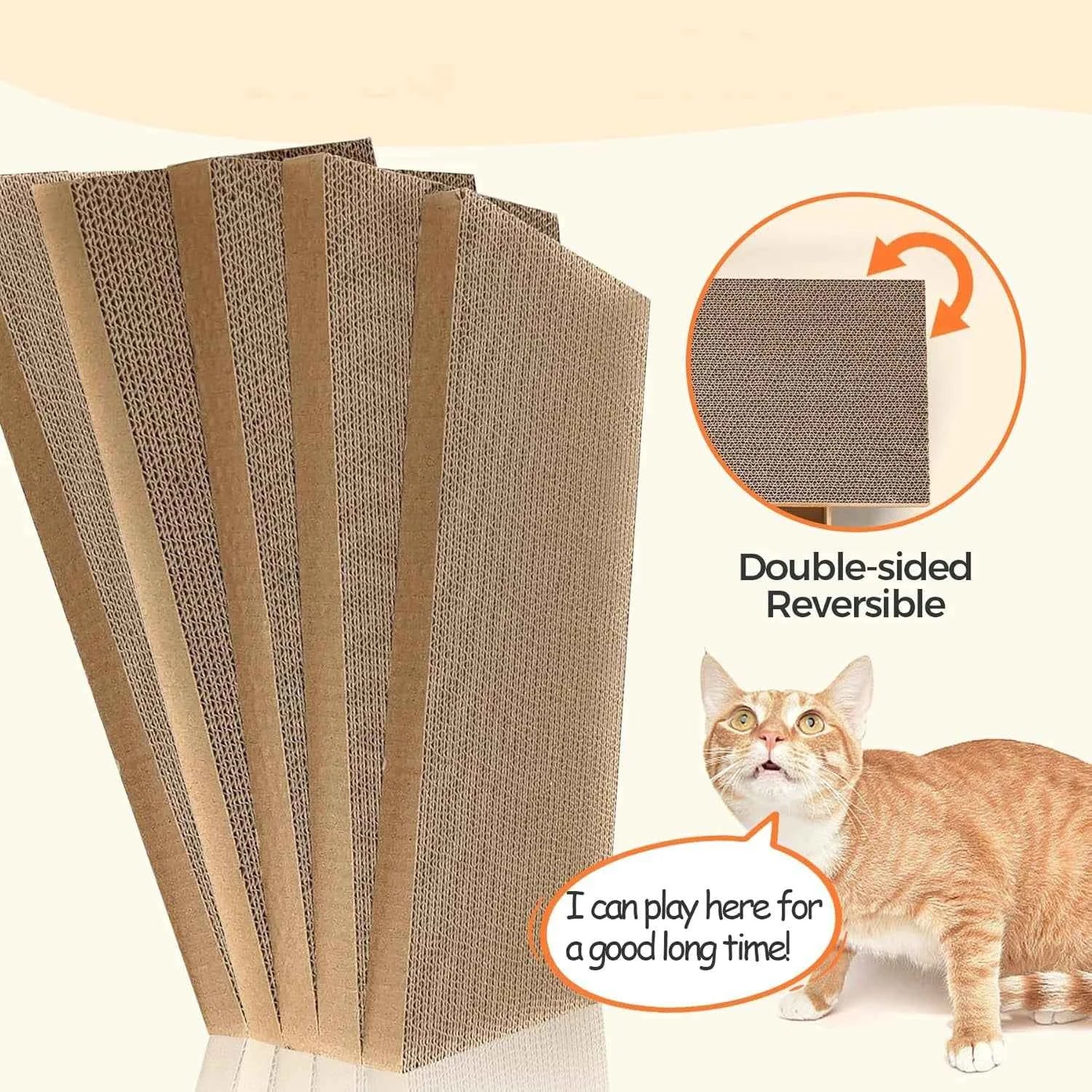 Durable Cardboard Cat Scratching Pad with Cat Bed Combo Non-Shedding All-Season Pet Bed Toy for Cats, Essential Pet Supplies