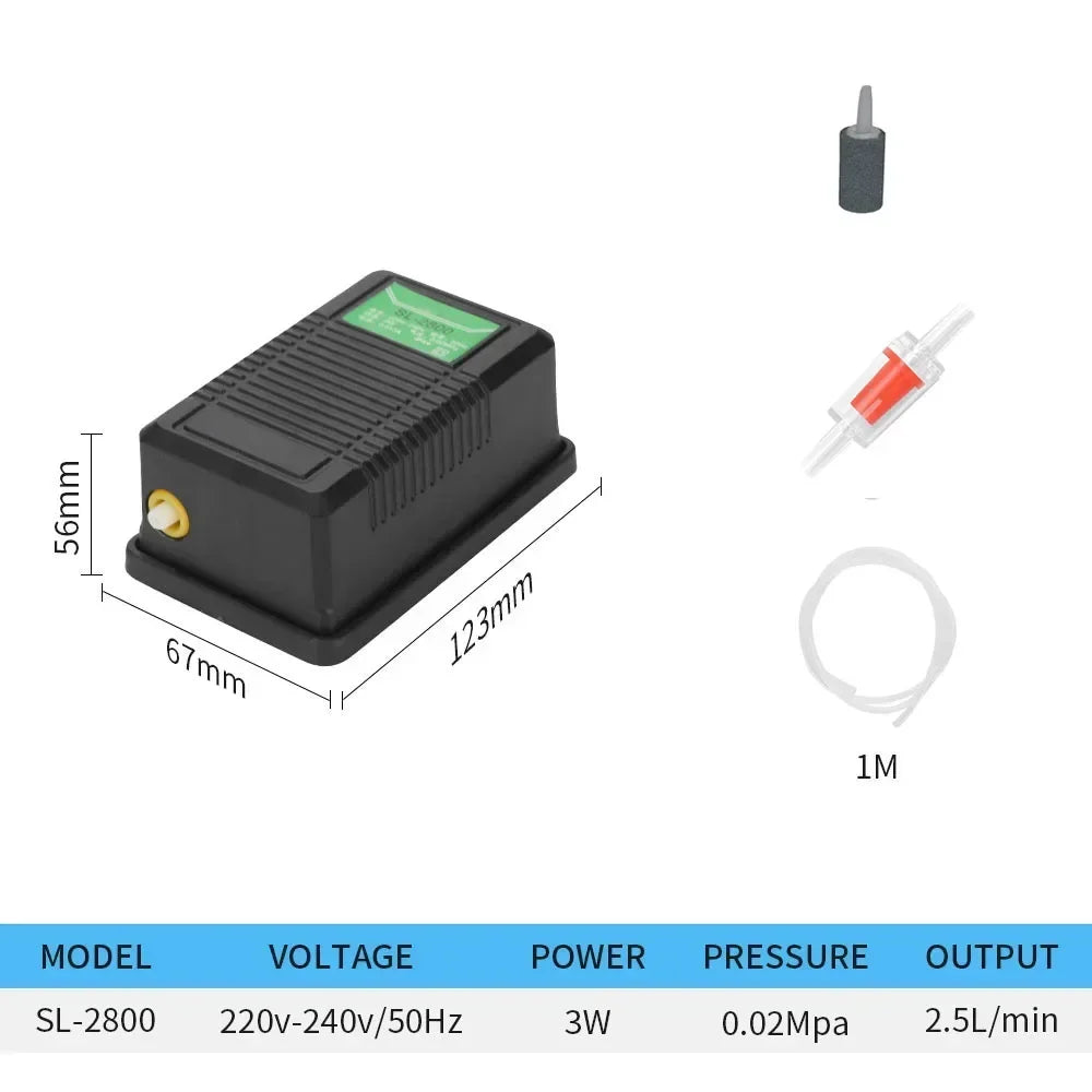 High Power Fish Tank Oxygen Air Pump Double Hole Aeration Pump Fish Tank Oxygen Pump Aquarium Accessories
