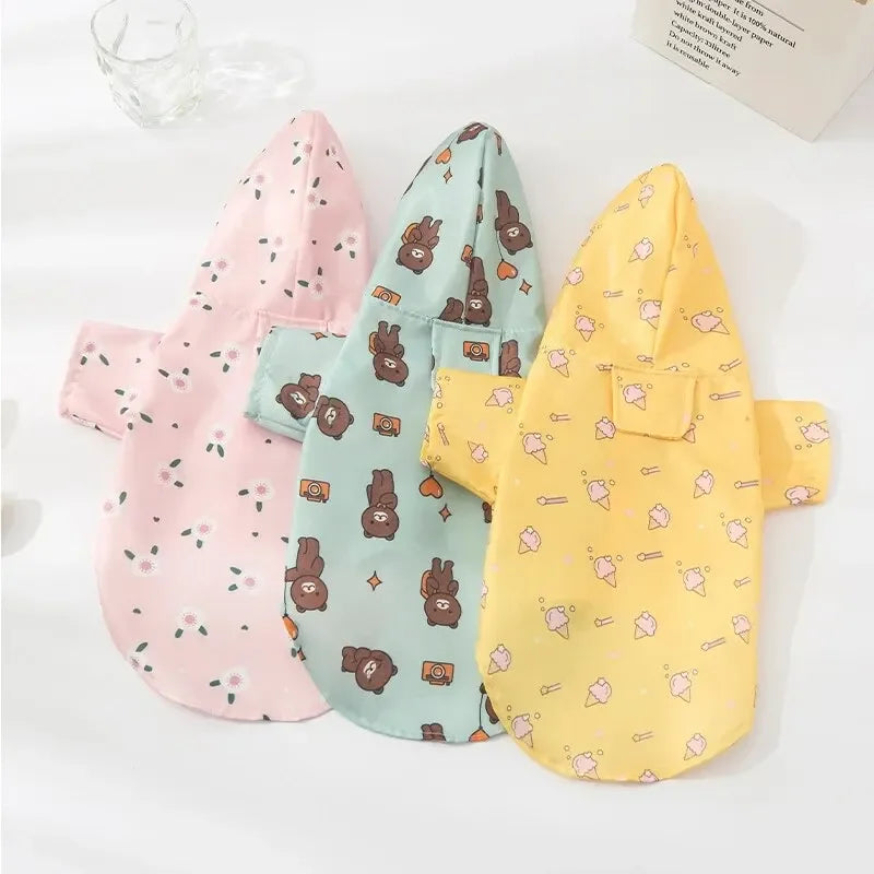 Dog Raincoat Summer Fashion Short Sleeve Dog Waterproof Clothes Puppy Coat Dog Raincoat Outdoor Coat Bichon Schnauzer Welsh