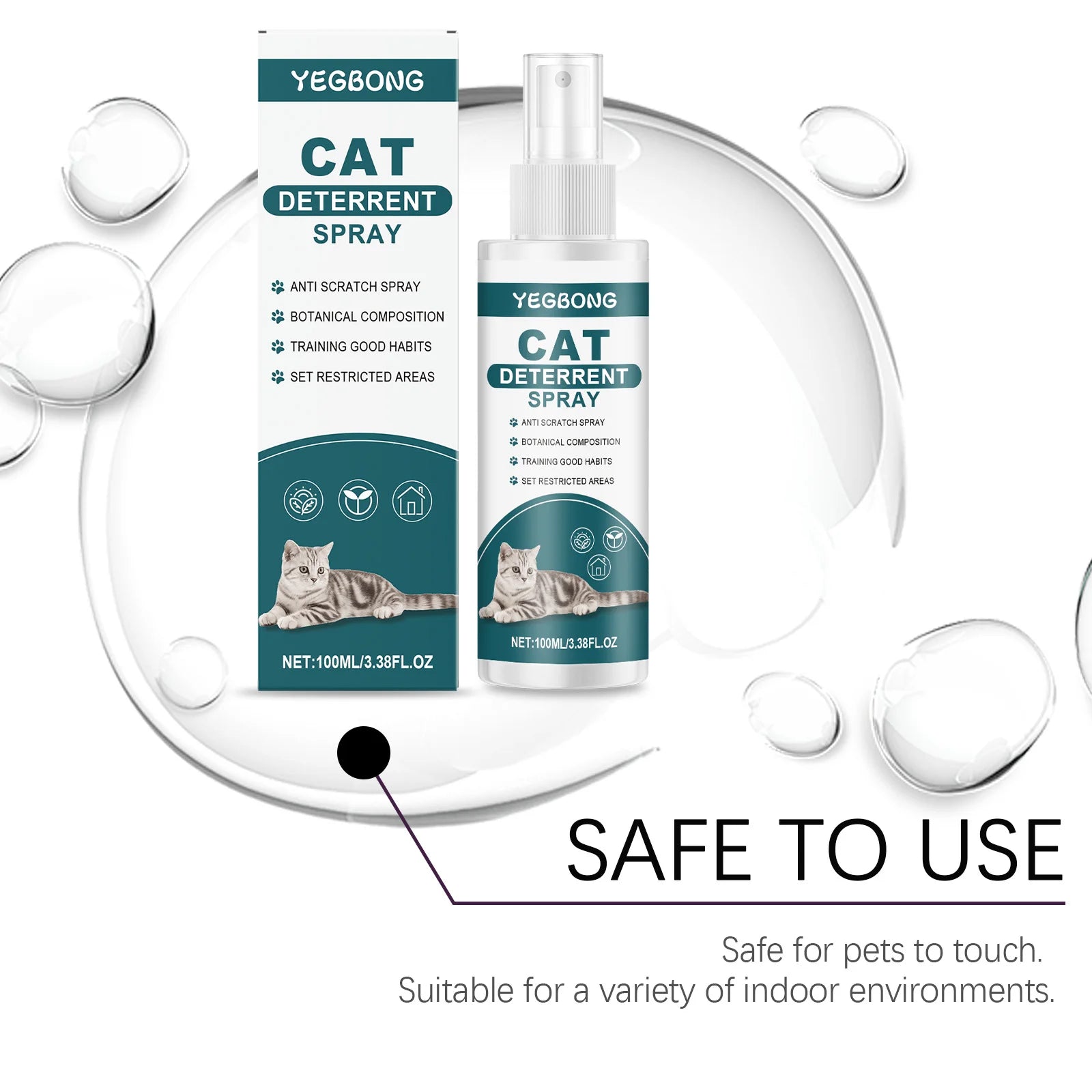 100ml Pet Deterrent Spray for Cats and Dogs Bitter Training Aid to Discourage Chewing and Scratching Safe Indoor Use on Furnitur