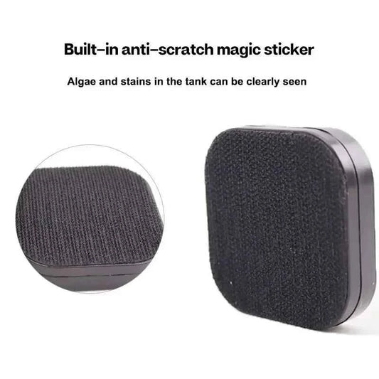 Mini Square Magnetic Brush Aquarium Glass Cleaner Scratch-Resistant Glass Cleaner Magnetic Brush for Small Aquarium Fish Tank