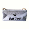 Stylish Felt Pet Toy Storage Basket - Durable Organizer for Cat & Dog Toys, Dirty Clothes, and Cleaning Supplies - Letter Print - Play Paws Toys