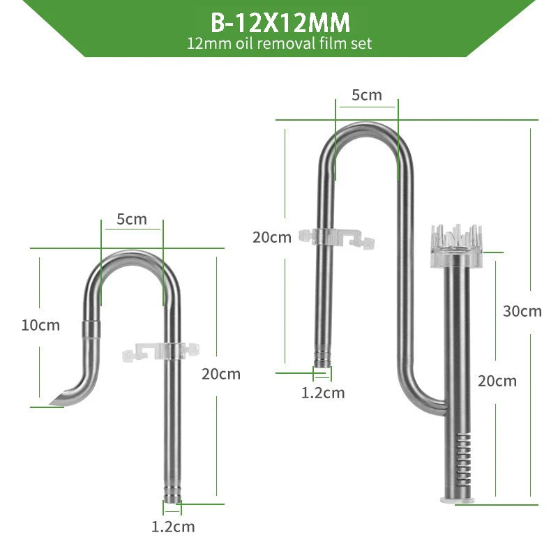 ZRDR Fish tank filter tube filter Aquarium external 304 stainless steel inlet and outlet Oil removal film filter accessories
