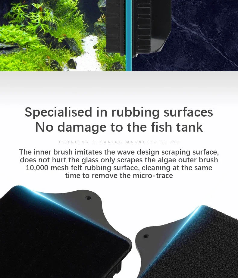 New Magnetic Brush Cleaning Tool Strong Suction Glazing Scrub Easy To Cleaning Double Sided Fish Tank Aquarium Tank Scrubber