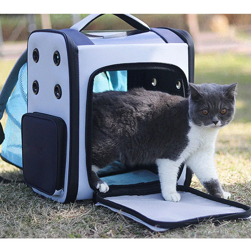 Portable Astronaut Travel Bag, Breathable Space Capsule, Expandable Carrier, Pet Backpack for Cat and Dog - Play Paws Toys