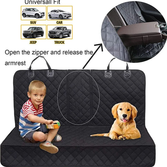 Dog car seat pad for cars trucks SUVs and other vehicles - universal pet rear seat pad for pets - Play Paws Toys