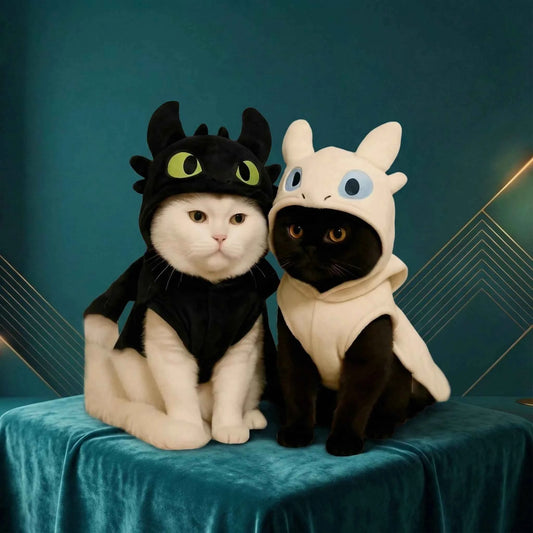 Little Devil Cat Dog Clothes Winter Warm Pet Costume Puppy Kitten Sweater Blue Outfit Anti Hair Loss Soft Fleece Autumn
