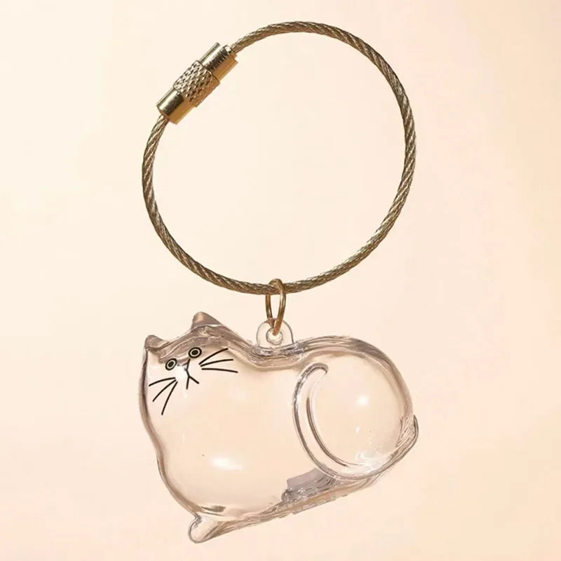 Dog Cat Hair Storage Pendant Keychain Box Couple Car Key Chains Jewelry Souvenir Pet Lover Keepsake Memorial Keychain Gift Decor