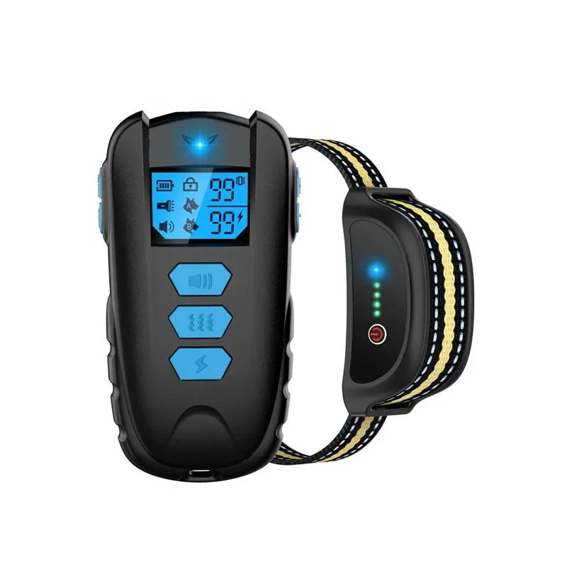 Pet Electric Dog Training Collar Remote Control 1000ft Barkproof Collars for Dogs Vibration Sound Shock Rechargeable Waterproof