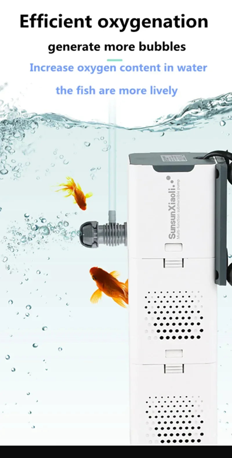 Aquarium 3 in 1 Filter for Aquarium Fish Tank Filter Mini Fish Tank Filter Aquarium Oxygen Submersible Water Purifier Aeration