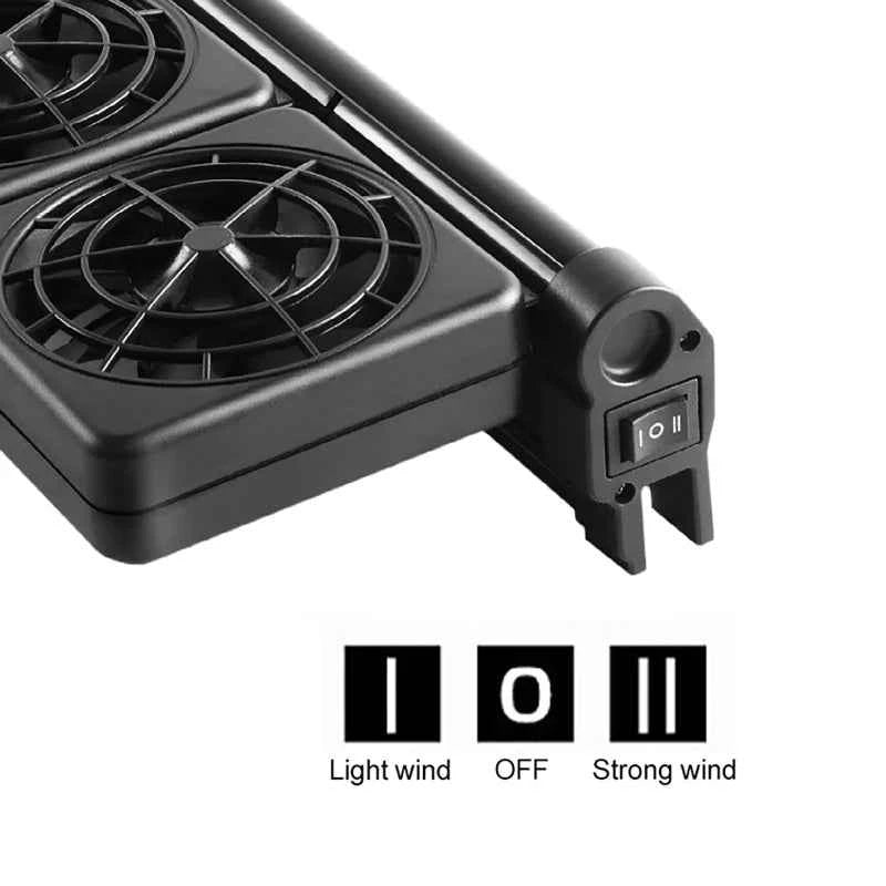 Fish Tank Cooling Fan Fish Tank Cooler Timing Adjustable Wind Speed Cooling Fan Glass Thickness ≤12mm Aquarium Accessories