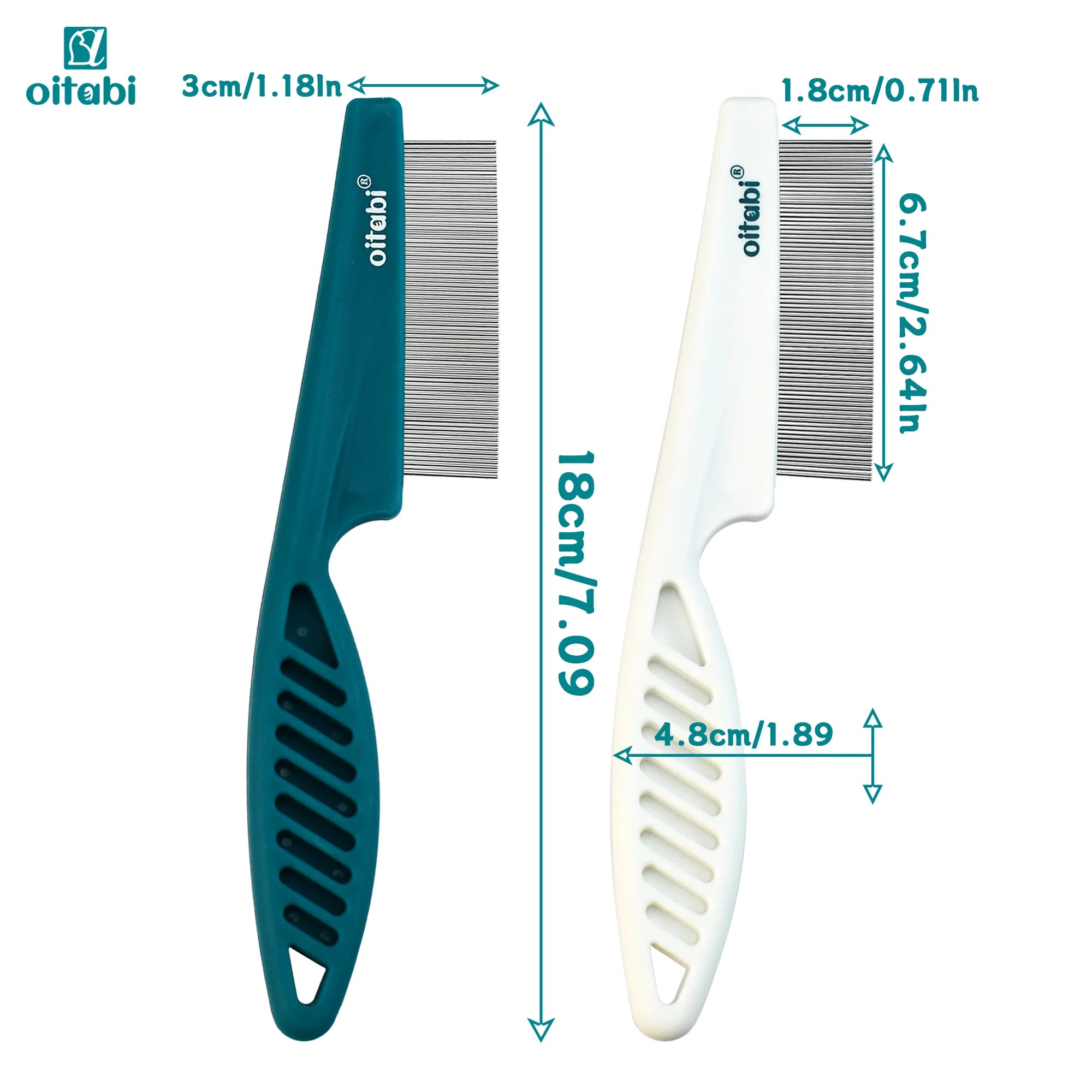 Oitabi 1/2Pcs Dog Face Comb Flea Comb for Dogs Fine Tooth Tear Stain Remover Comb, Removes Crust Mucus Stains Face Brush for Cat