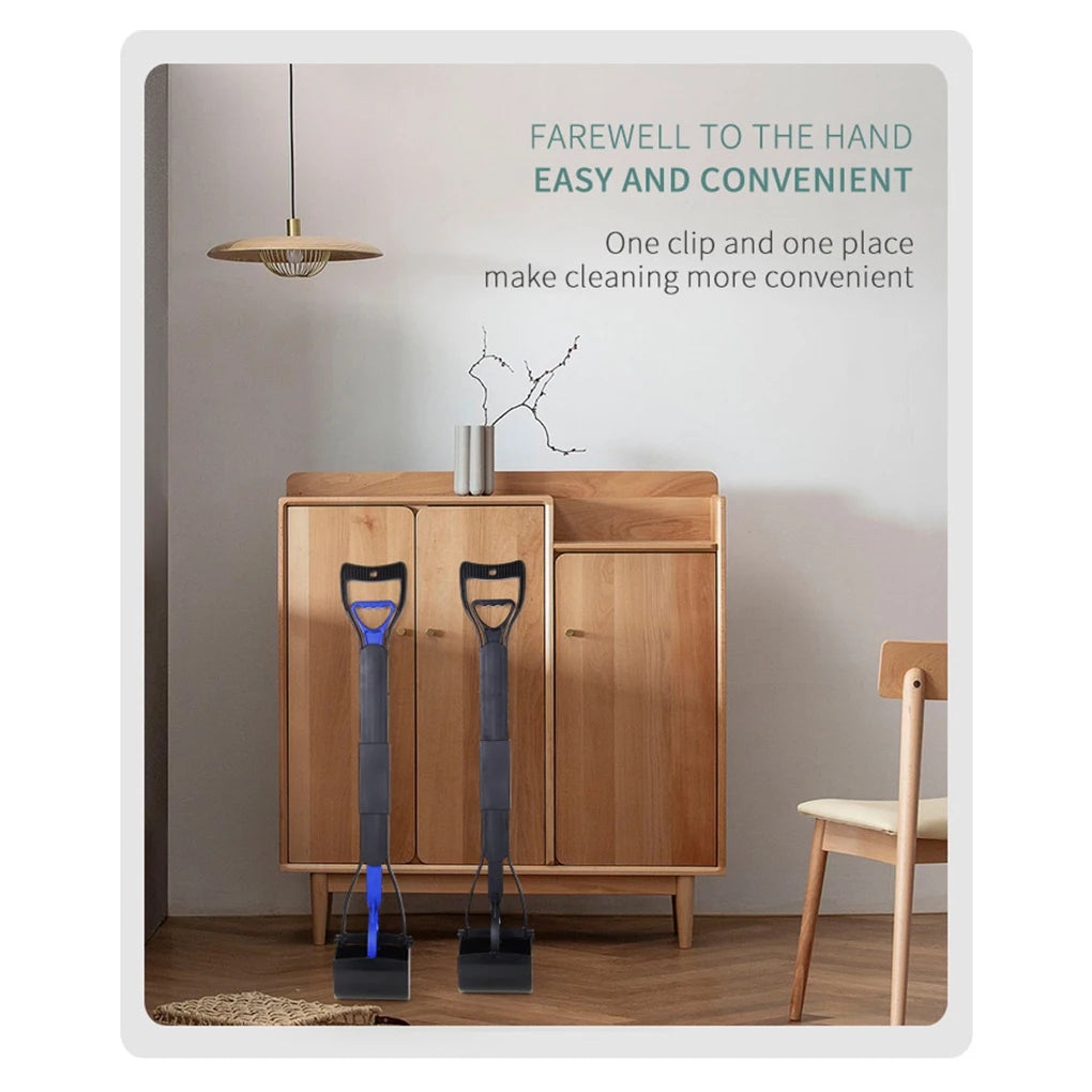 Pooper Scooper For Dog Jaw Clamp Heavy Duty Long Handle Poop Scooper For Dog Puppy Cat Waste Picker Pet Cleaning Shovel Tools