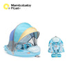 Mambobaby Baby Pool Float with Canopy & Tile Baby Swim Ring Infant Swimming Trainer Circle With Adjustable Strap for Boys Girls