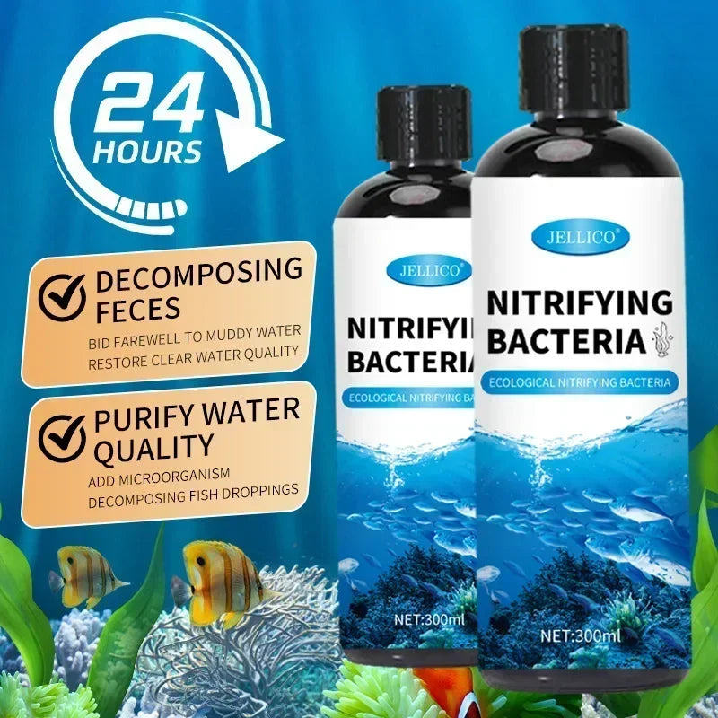Fish Tank Water Treatment Set: Nitrifying Bacteria Tablets & Liquid, Anti‑Algae Tabs, Odor Remover, Dechlorinator Tablets
