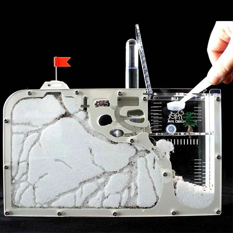 Funny Ant Castle with Sand Ant Nest Home Children Educational Bio Art Ant Farm Underground Ecology Castle Ant Cage Insects Box