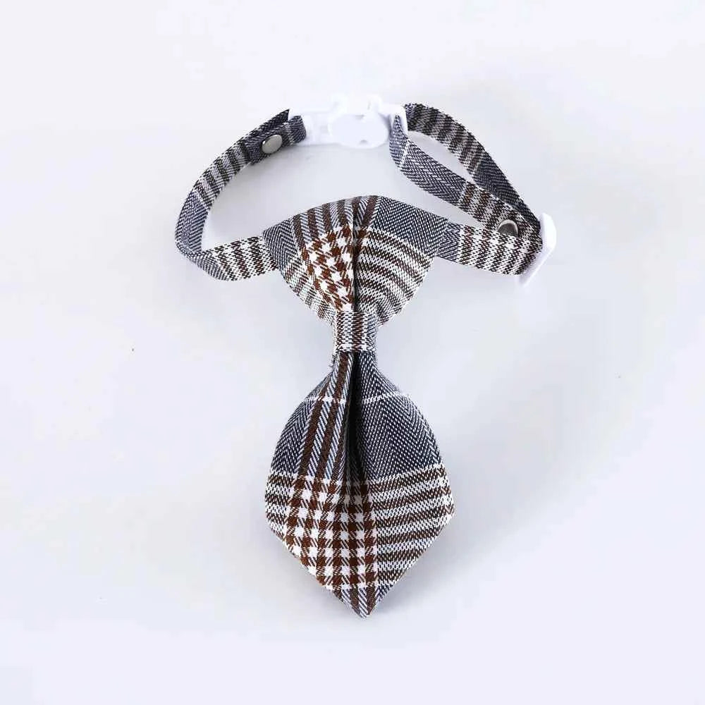 Pet Accessories for Dogs Cats Bowtie British Style Puppy Plaid Tie Breakaway Bowknot Collar for Small Dog Cat Gentleman Costume