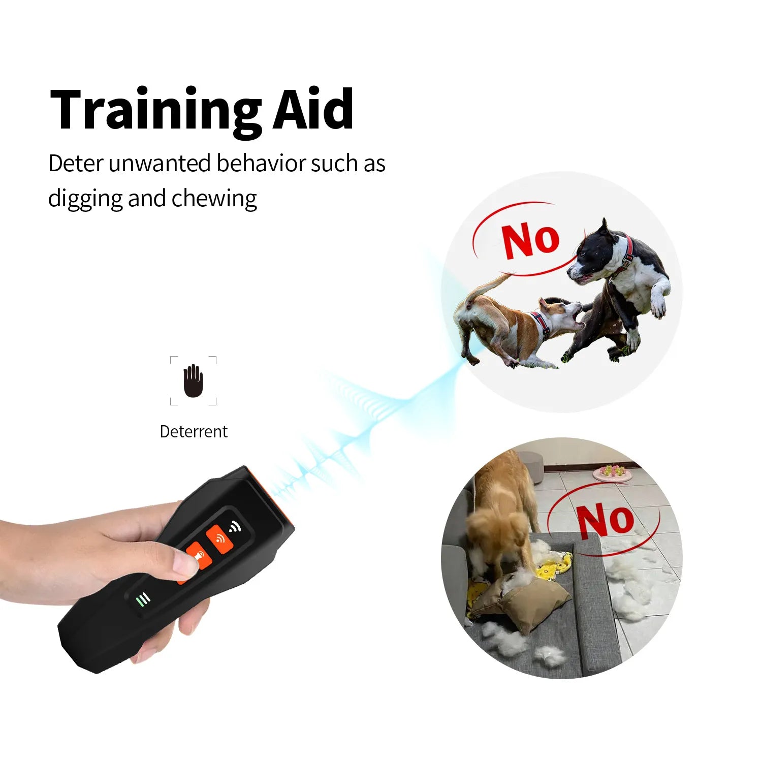 New handheld portable non-barking device led light flash ultrasonic trainer flashlight lighting dog training device