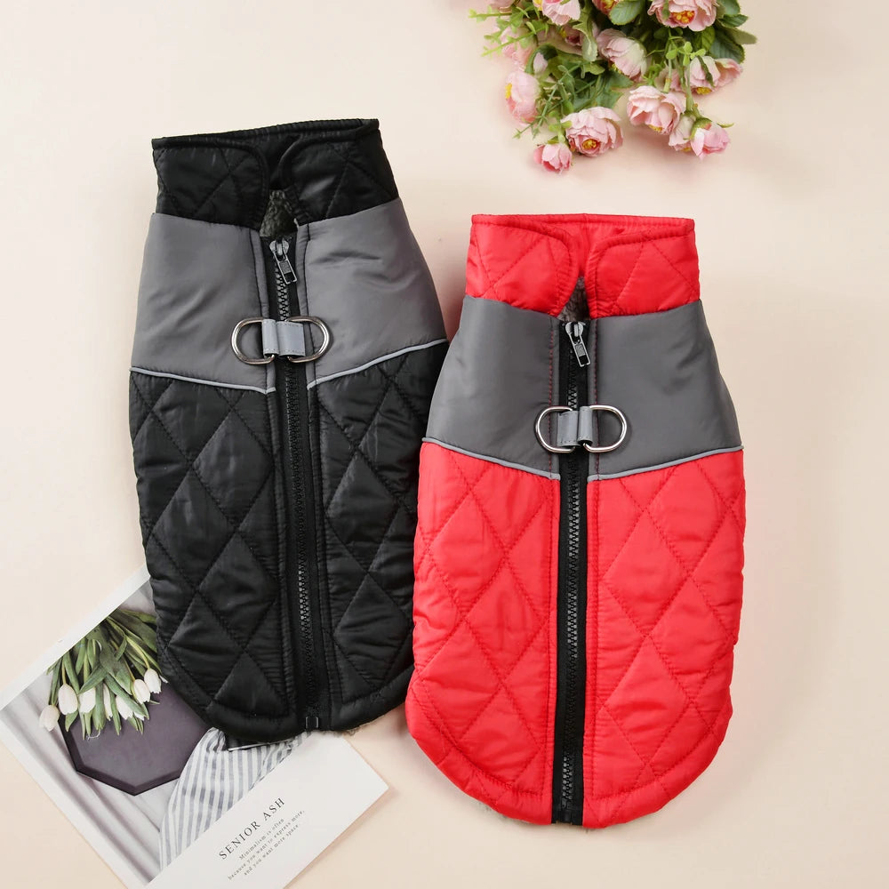 Fleece Warm Dog Clothes For Small Medium Dogs Cats Winter Elasticity Windproof With D-ring Puppy Jacket Chihuahua Pet Costume