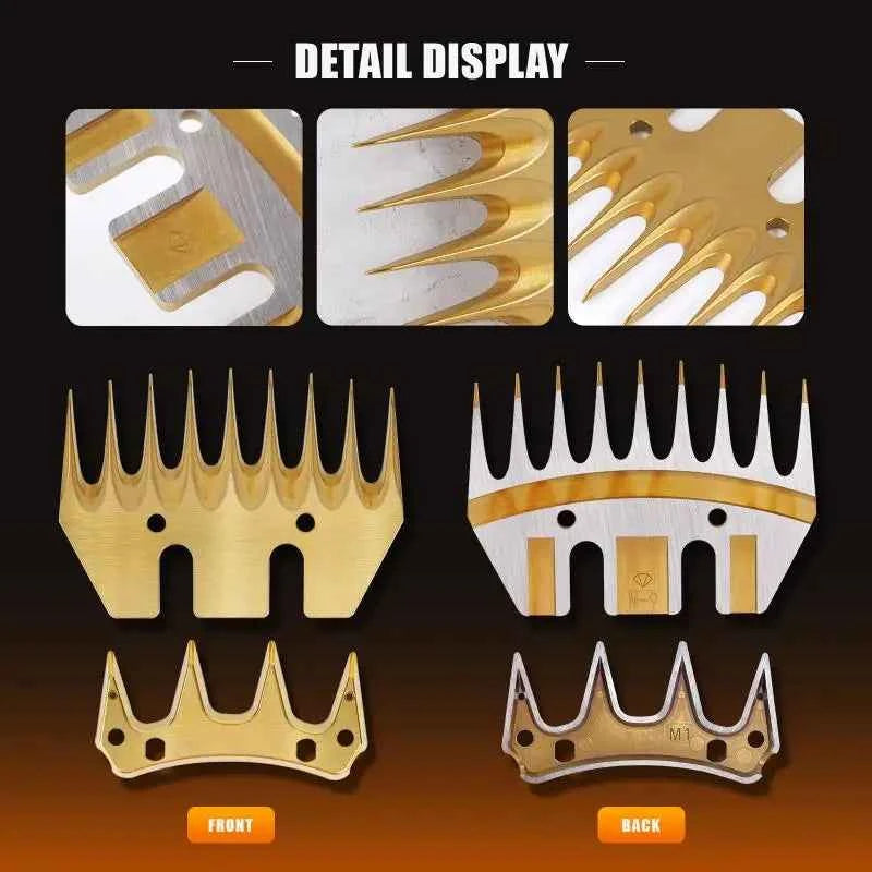 9 Teeth Stainless Steel Golden Sheep Shears Comb Cutter Wool Scissors Blade Goats Comb Cutter Straight/curved Wool Blade Tools