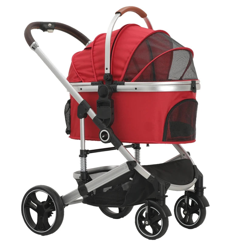 Factory Wholesale Pet Stroller and Carrier Luxury 4 Wheels Pet Portable Folding Travel Dog Trolley for Big and Small Dog - Play Paws Toys