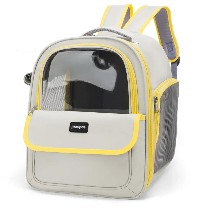 Large Capacity Breathable Mesh Portable Foldable Pet Carrier Backpack for Dog and Cat Outdoor Travel Camping Hiking Supplies - Play Paws Toys