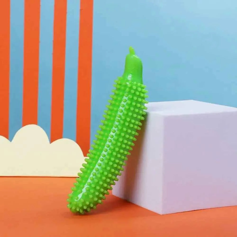 Bite Resistant Cucumber Shape Dog Chew Toy TPE Pet Molar Stick Teeth Grinding Cleaning Accessory