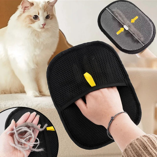 Pet Hair Remover Glove Brush Portable Washable Clothes Hair Dehairing Gloves Pet Dedusting Cleaning Tool Products - Play Paws Toys