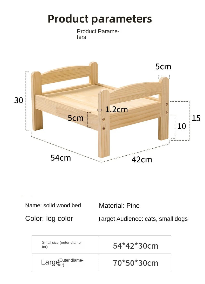 summer and winter four-season universal floor-standing wooden removable and washable princess bed cat bed - Play Paws Toys