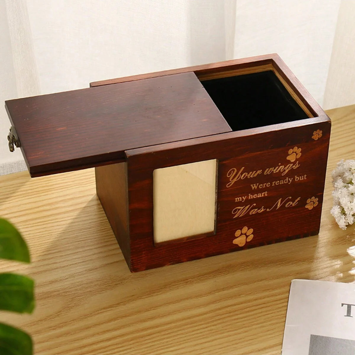 1pc-Pet solid wood urn, puppy and kitten funeral supplies, pet urn