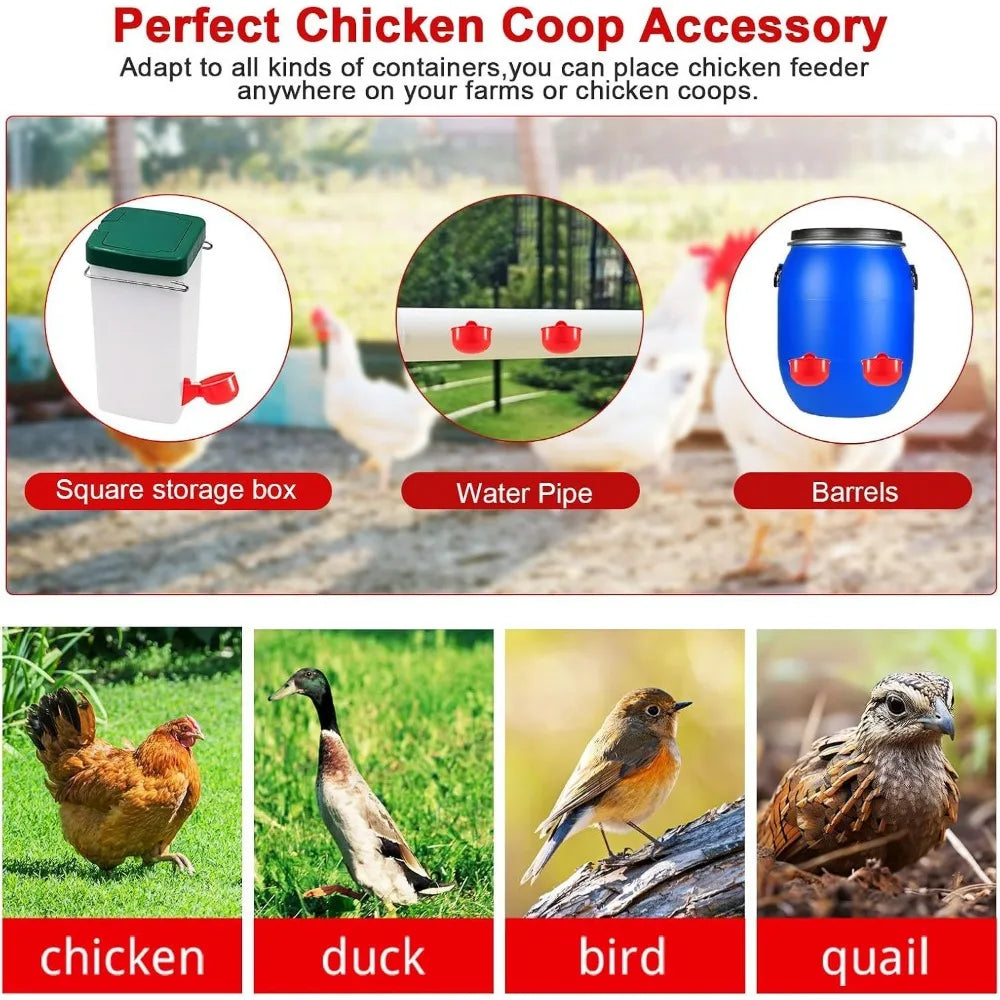 Chicken Drinking Cup Automatic Poultry Drinking Bowl Chicken Waterer Cups Duck Machine Hanging Drinking Bowls Water Dispenser